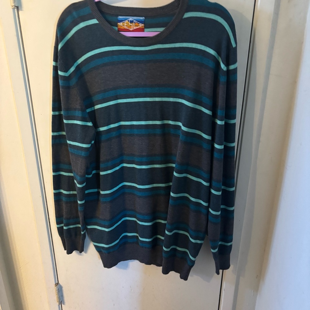ESC Empyre Surplus men XL striped long sleeve knit sweater pullover crewneck